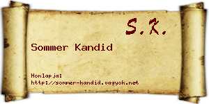 Sommer Kandid névjegykártya